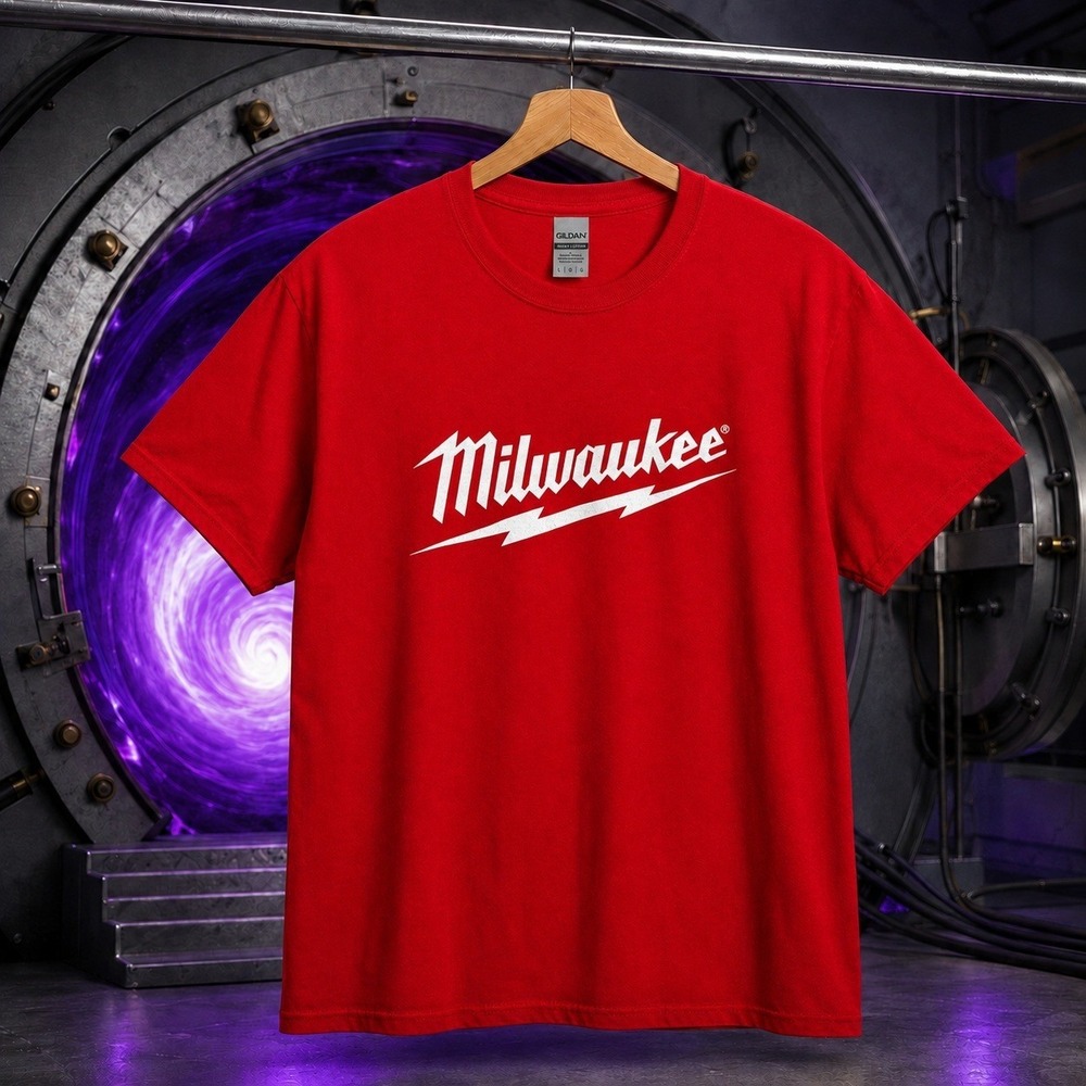 Milwaukee Tool M18 Red Graphic T-Shirt Mens Large Short Sleeve Heavy Cotton L